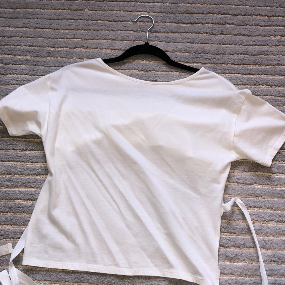 Zara Open Back with Ties White T-shirt top